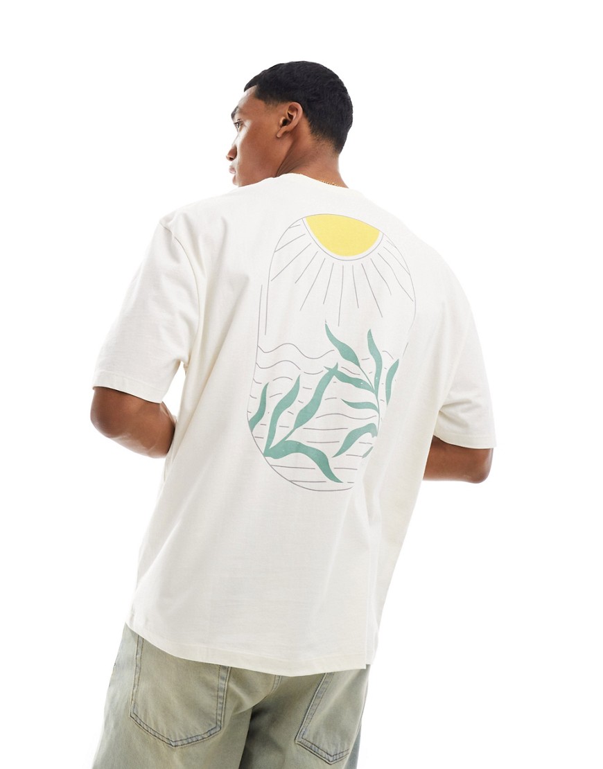ASOS DESIGN oversized t-shirt in white with sun back print