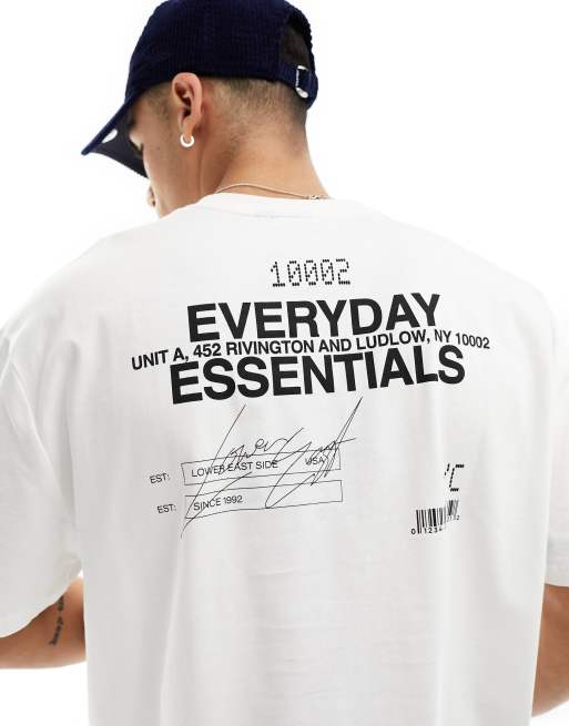 CerbeShops DESIGN oversized t-shirt Engineered in white with text back print