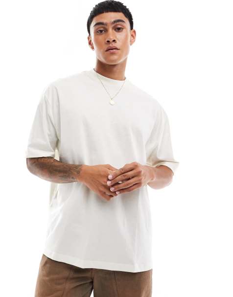ASOS DESIGN - Oversized T-shirt in wit met engelenprint op de achterkant - view 1