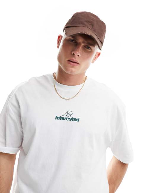 ASOS DESIGN - Oversized T-shirt in wit met slogan-tekstprint op de borst
