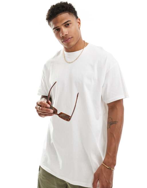 ASOS DESIGN - Oversized T-shirt in wit met 'Sunshine' en glimach-print op de achterkant, 4 van 4