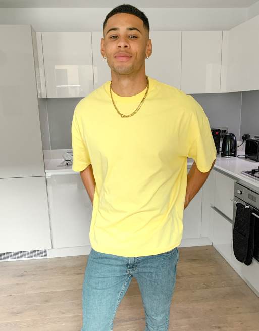 ASOS Oversized T-shirt in Yellow for Men