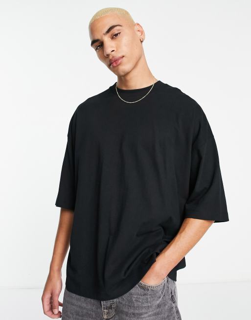 ASOS DESIGN - Oversized T-shirt in zwart met doodshoofdprint op de achterkant, 3 van 4