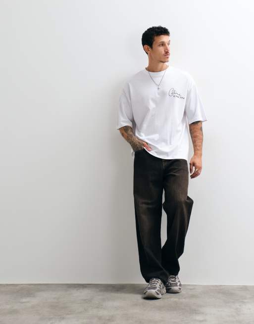 ASOS DESIGN oversized T-shirt med Celine Dion-print i hvid, 3 af 5