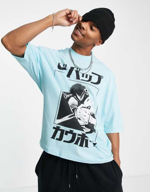 ASOS DESIGN - Oversized T-shirt med 'Cowboy Bepop'-print i blå