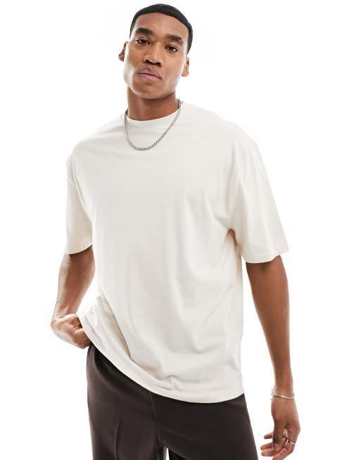 ASOS DESIGN - Oversized T-shirt med cowboyprint på ryggen i råhvid, 2 af 4
