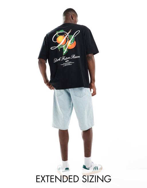 ASOS DESIGN - Oversized T-shirt med 'Dark Future'- og resortprint på ryggen i sort