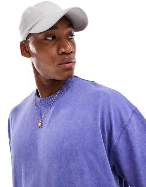 ASOS DESIGN - Oversized T-shirt med firkantet pasform i forvasket blå