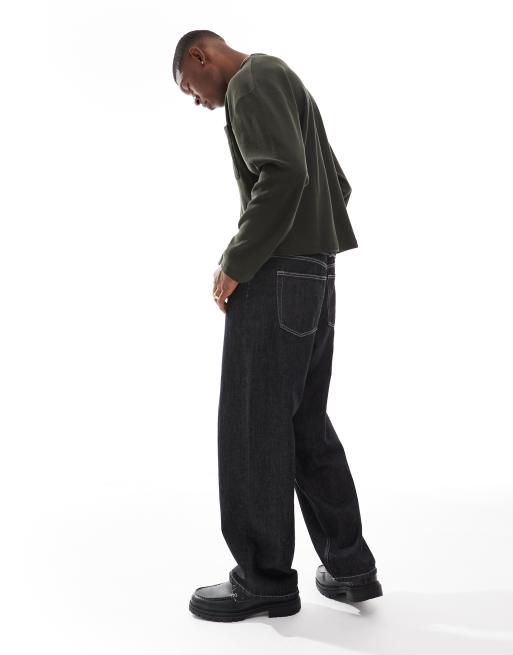 ASOS DESIGN - Oversized T-shirt med forlomme og lange ærmer i mørk kakigrøn, 4 af 4