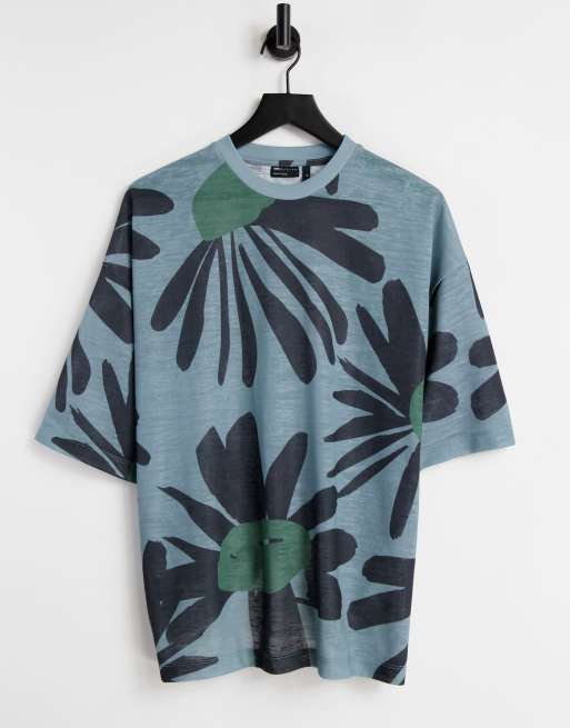ASOS DESIGN - Oversized t-shirt med gennemgående blomsterprint