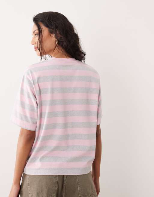 ASOS DESIGN - Oversized T-shirt med grønne og lyserøde striber, 4 af 4