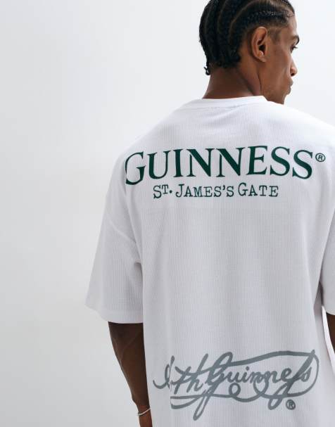 ASOS DESIGN oversized t-shirt med Guinness-tryck i vitt - view 1
