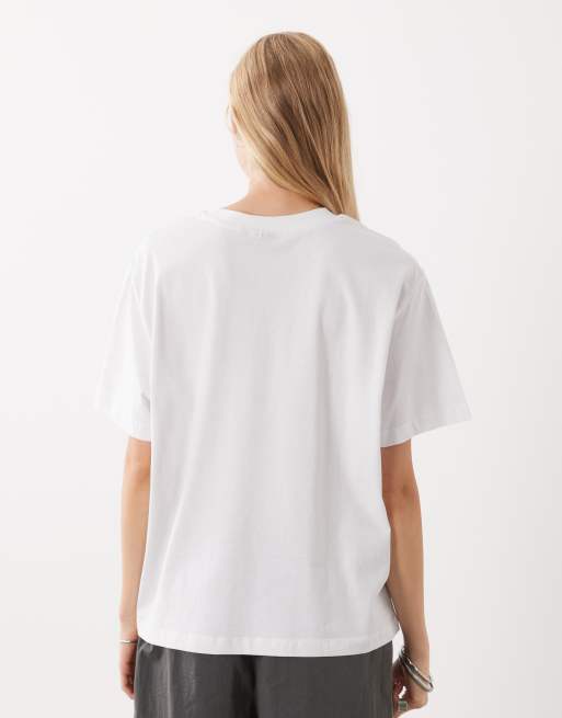ASOS DESIGN Oversized T-shirt med It's not me It's you-grafik i hvid og turkis, 4 af 4