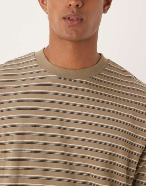 ASOS DESIGN - Oversized T-shirt med kakigrønne striber, 5 af 5
