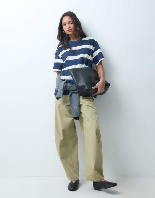 ASOS DESIGN - Oversized T-shirt med marineblå striber, 2 af 5