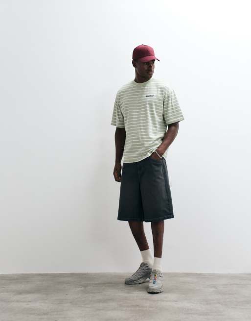 ASOS DESIGN oversized t-shirt med puffgrafik och text bak i grön rand, 3 av 5