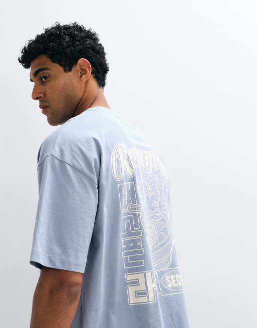 ASOS DESIGN oversized T-shirt med ramen-print i blå, 4 af 7