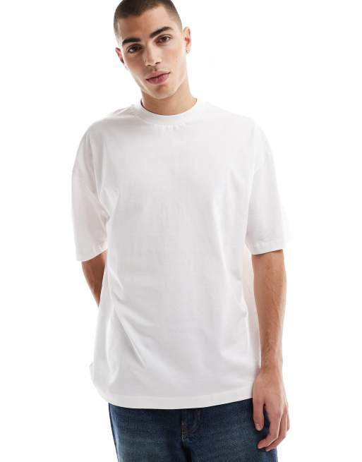 ASOS DESIGN - Oversized T-shirt med souvenirprint på ryggen i hvid, 2 af 4