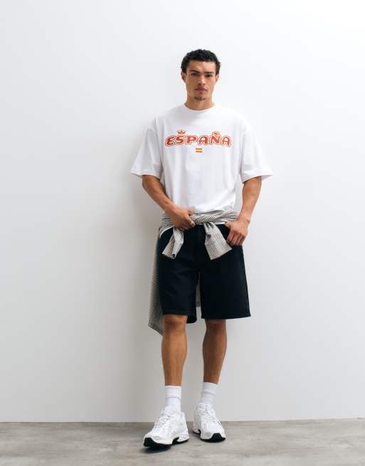 ASOS DESIGN oversized t-shirt med Spanien-tryck i vitt, 3 av 5