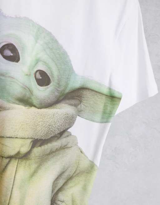 ASOS DESIGN - Oversized T-shirt med Star Wars Mandalorian-print på ryggen i hvid, 4 af 4