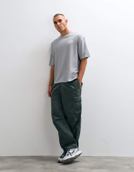 ASOS DESIGN oversized T-shirt med tekstbroderi i gråmeleret, 2 af 5