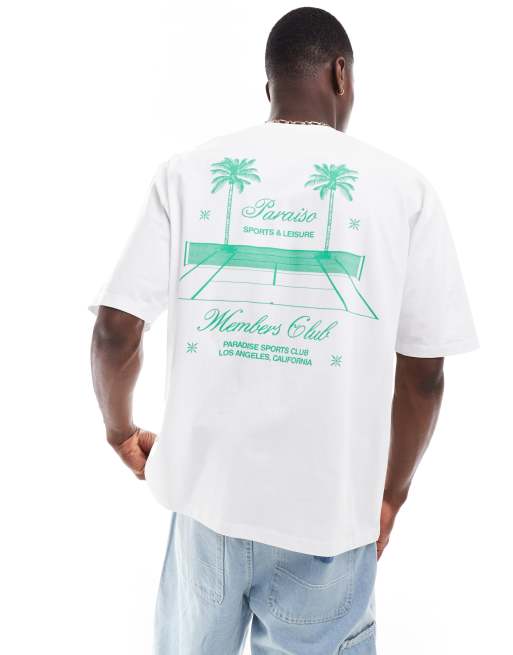 ASOS DESIGN - Oversized T-shirt med tennisprint på ryggen , 4 af 4