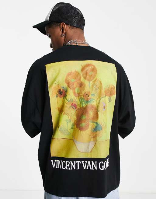 ASOS DESIGN - Oversized T-shirt med Van Gogh-print i sort