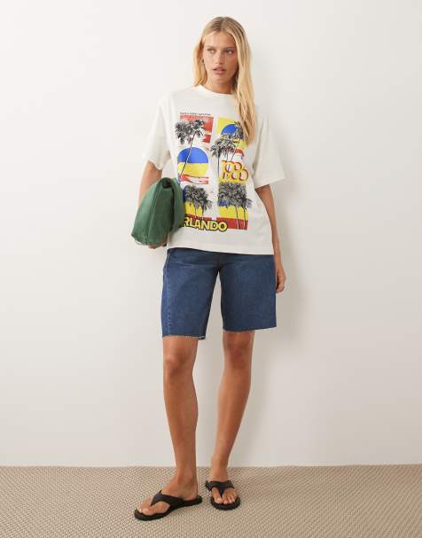 ASOS DESIGN oversized T-shirt med vintage Florida Orlando-grafik i creme - view 1