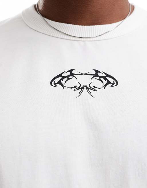 ASOS DESIGN - Oversized T-shirt med Y2K-print på brystet og ryggen, 3 af 4