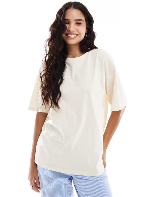 ASOS DESIGN - Oversized T-shirt met Amsterdam flower market-print in ecru, 2 van 4