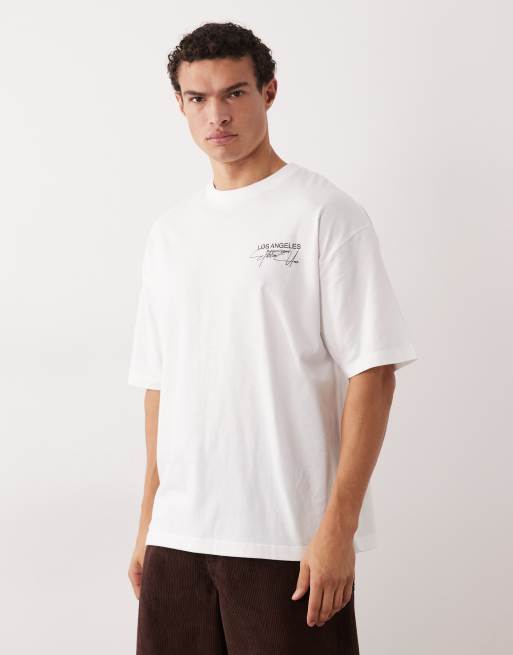 ASOS DESIGN - Oversized T-shirt met bloemenprint in wit, 3 van 5