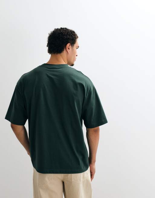 ASOS DESIGN oversized T-shirt met borstprint in donkergroen, 5 van 5