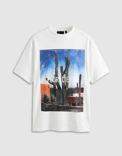 ASOS DESIGN oversized T-shirt met cactusfoto in wit, 5 van 7