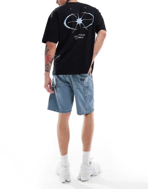ASOS DESIGN - Oversized T-shirt met chroomprint op de achterkant in zwart, 2 van 4