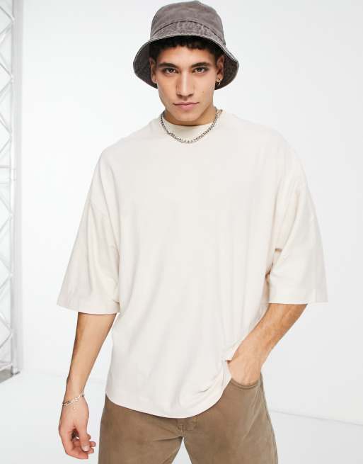ASOS DESIGN - Oversized T-shirt met cocoonmouwen in stone