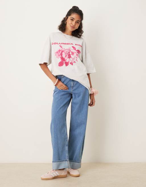 ASOS DESIGN - Oversized T-shirt met 'Columbia Road'-print in gemêleerd ijsgrijs, 3 van 4