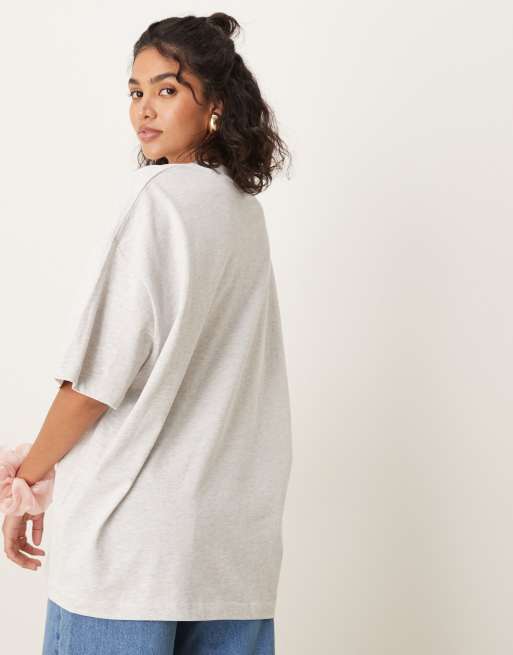 ASOS DESIGN - Oversized T-shirt met 'Columbia Road'-print in gemêleerd ijsgrijs, 4 van 4