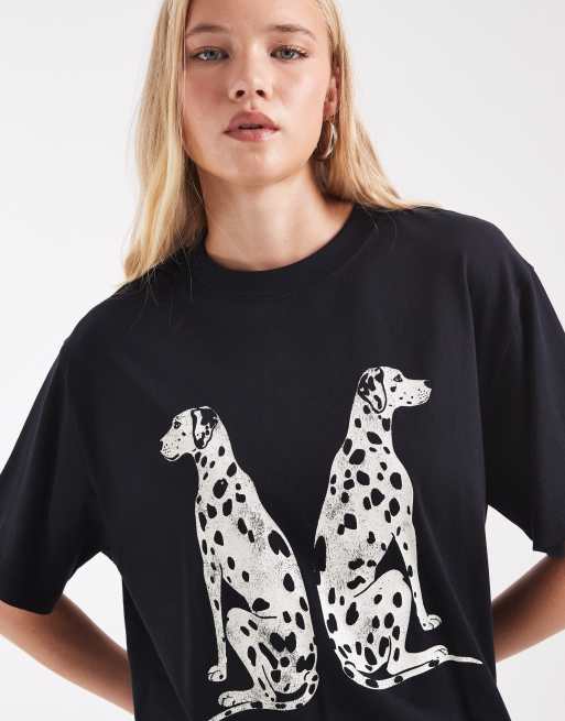 ASOS DESIGN oversized T-shirt met dalmatiërprint in zwart, 3 van 7