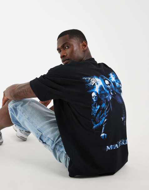 ASOS DESIGN - Oversized T-shirt met de Matrix-print in zwart - view 1