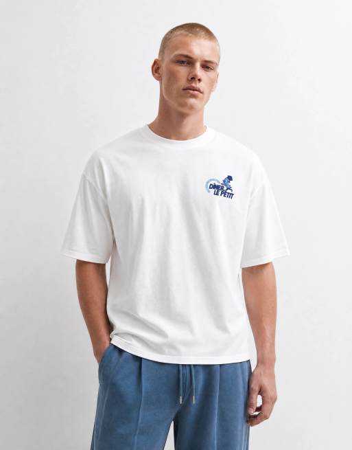ASOS DESIGN - Oversized T-shirt met dinerprint in wit, 10 van 10