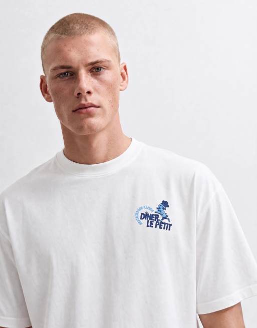 ASOS DESIGN - Oversized T-shirt met dinerprint in wit, 9 van 10