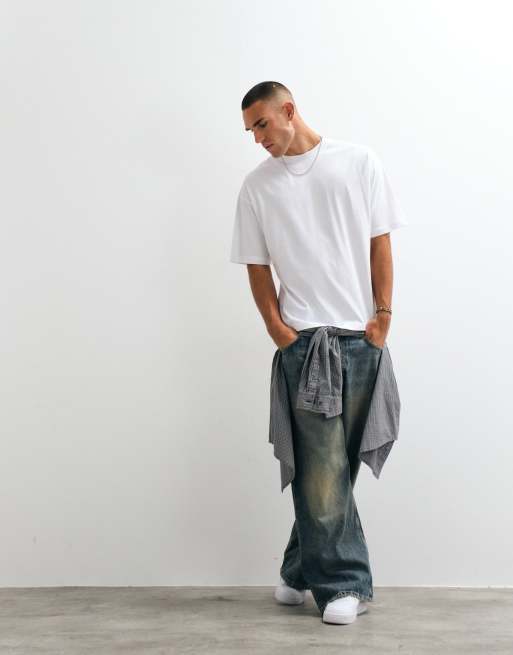 ASOS DESIGN oversized T-shirt met drakengrafiek in wit, 2 van 5