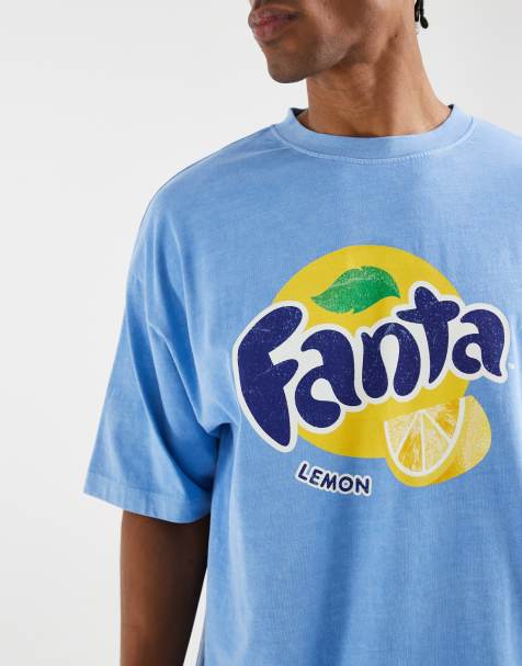 ASOS DESIGN - Oversized T-shirt met Fanta Lemonprint in blauw - view 1