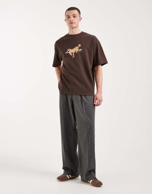 ASOS DESIGN - Oversized T-shirt met Ford-print in bruin, 2 van 5