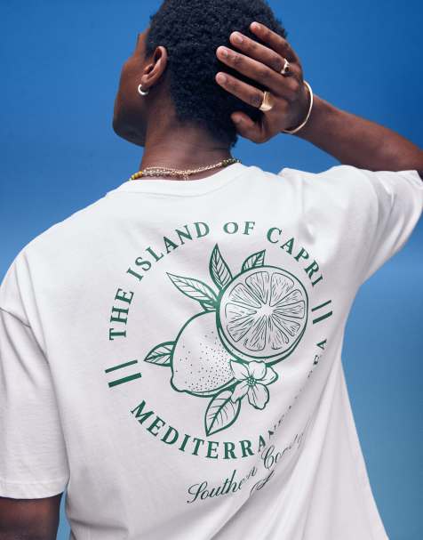 ASOS DESIGN - Oversized T-shirt met fruitprint in wit - view 1