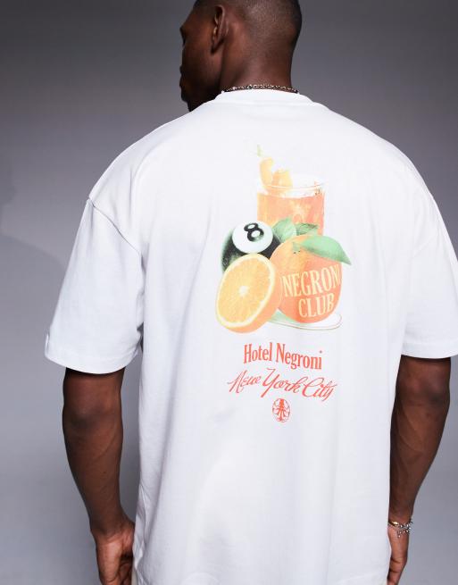 ASOS DESIGN - Oversized T-shirt met fruitprint in wit , 3 van 4
