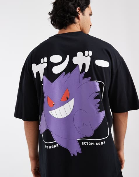 ASOS DESIGN - Oversized T-shirt met Gengar Pokémon-print in zwart - view 1