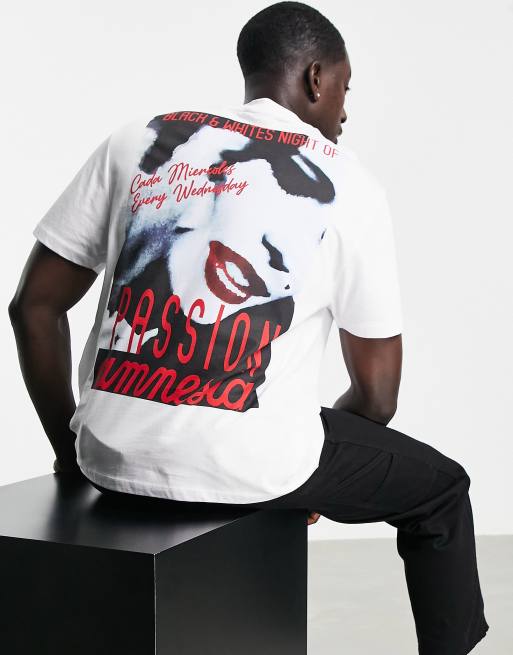 ASOS DESIGN - Oversized T-shirt met grafische 'Amnesia Ibiza' print in wit