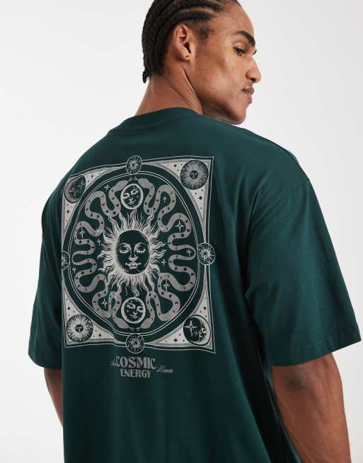 ASOS DESIGN - Oversized T-shirt met grafische astrologische print in groen, 5 van 5