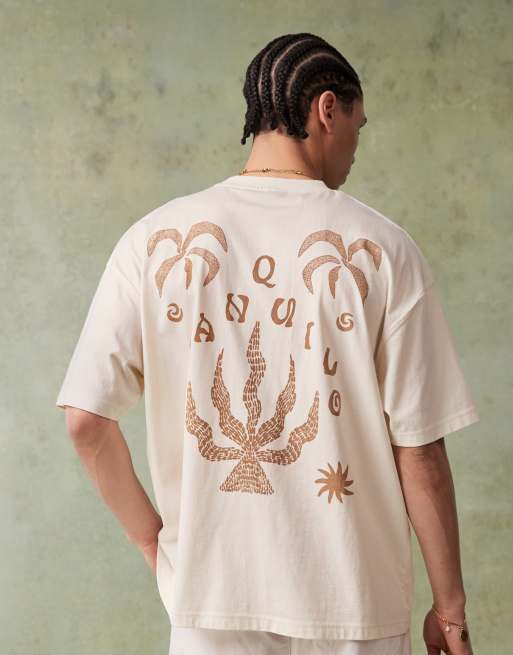 ASOS DESIGN - Oversized T-shirt met grafische astrologische prints in crème, 4 van 4